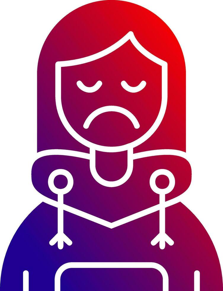 Sad Solid Gradient Icon vector