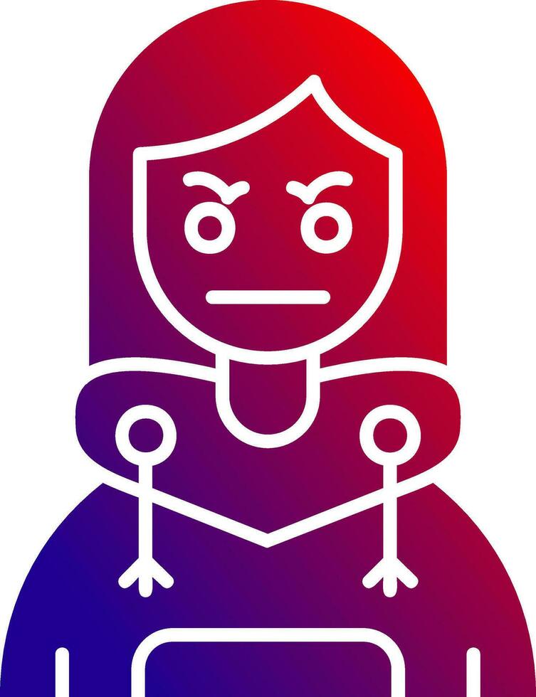 Angry Solid Gradient Icon vector