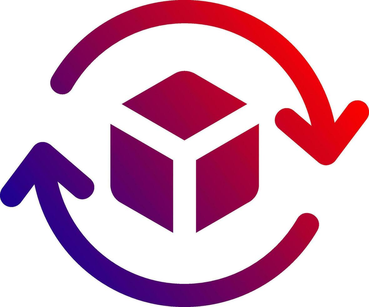 3d rotate 2 Solid Gradient Icon vector