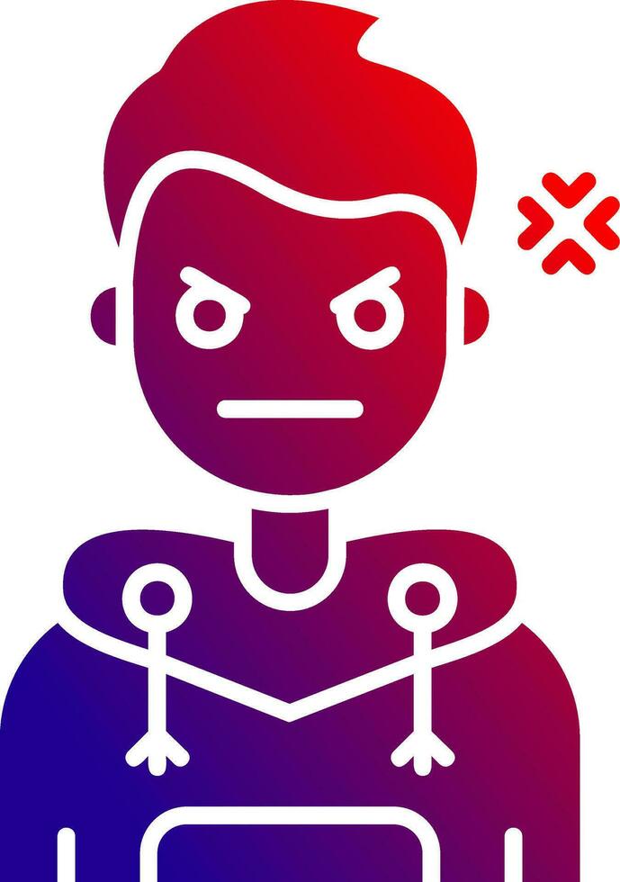 Angry Solid Gradient Icon vector