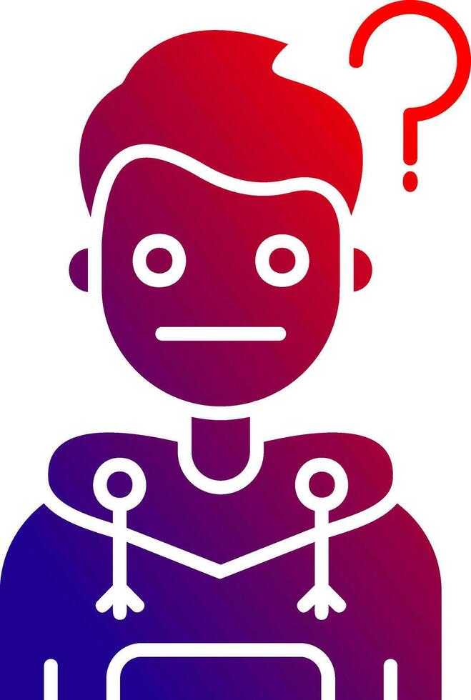 Thinking Solid Gradient Icon vector