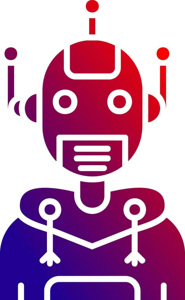 Robot Solid Gradient Icon vector