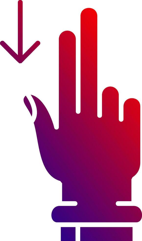 Two Fingers Down Solid Gradient Icon vector