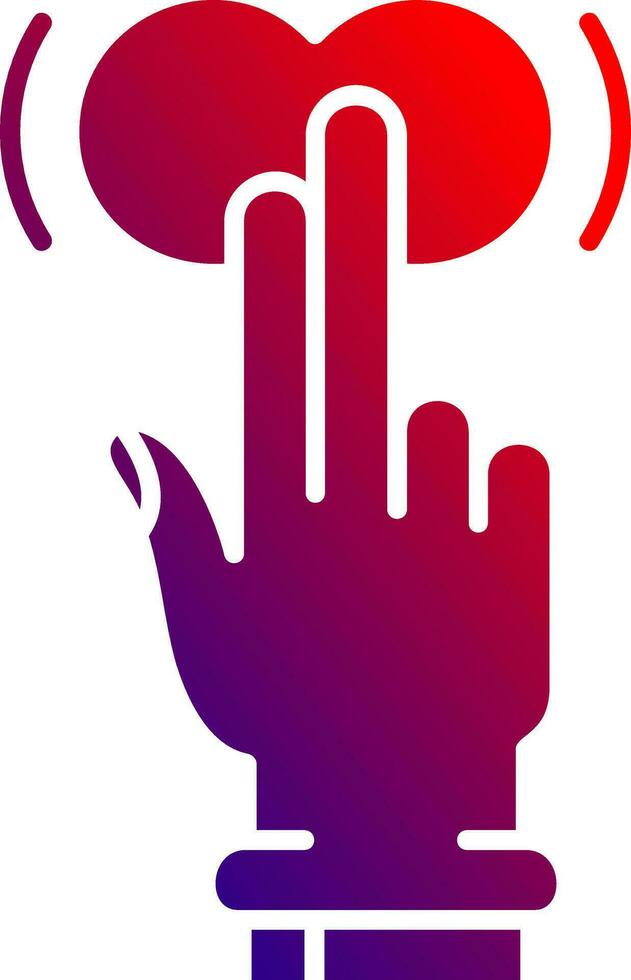 Two Fingers Tap and Hold Solid Gradient Icon vector