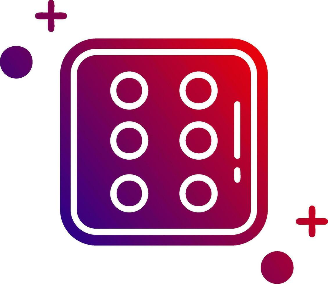 Dice six Solid Gradient Icon vector