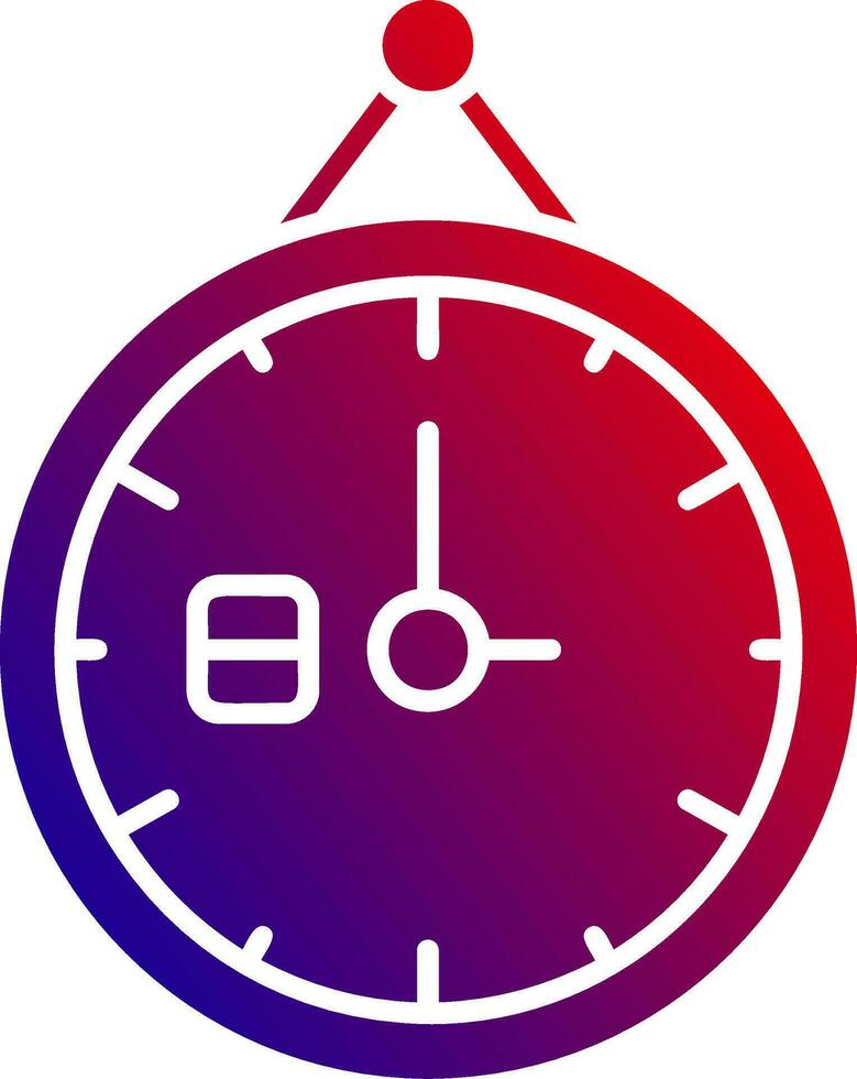 Clock Solid Gradient Icon vector