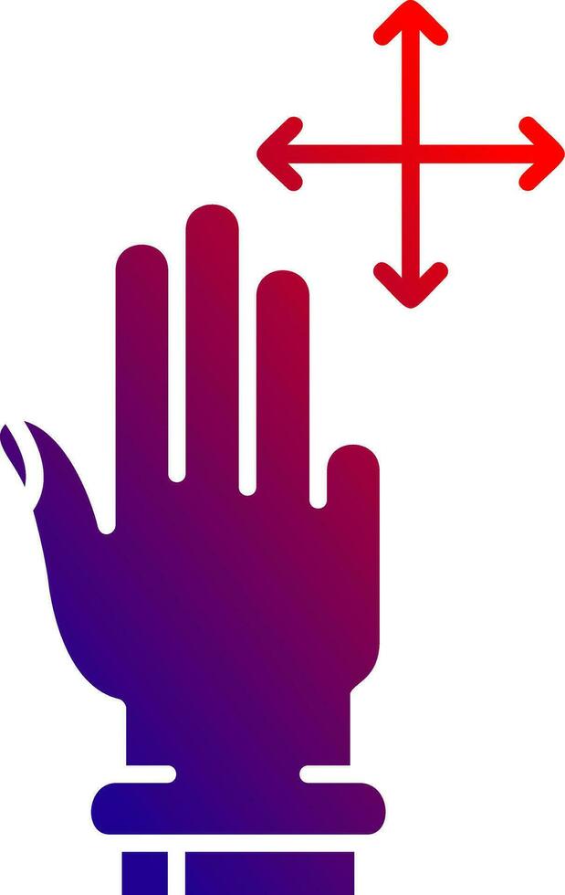 Three Fingers Move Solid Gradient Icon vector