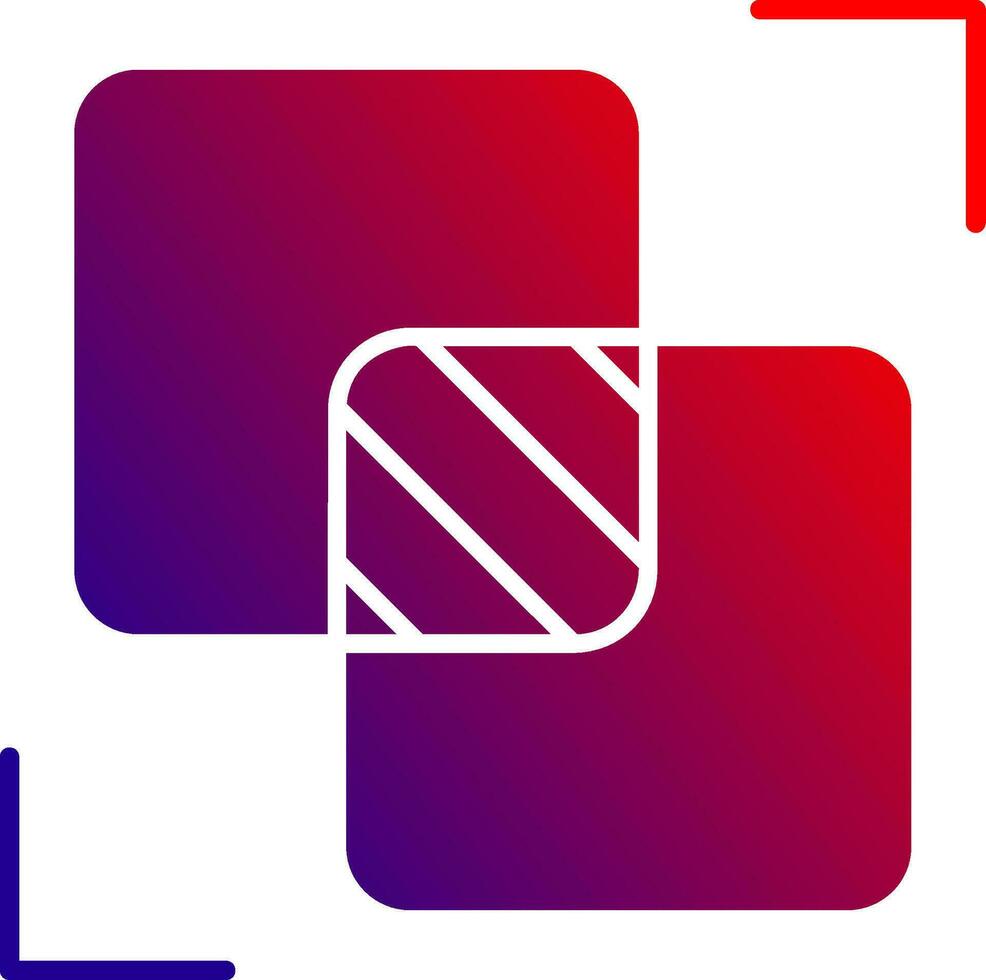 Intersect Solid Gradient Icon vector