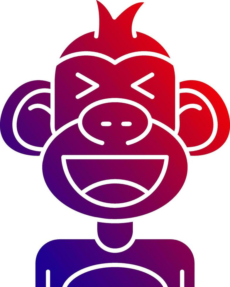 Laugh Solid Gradient Icon vector