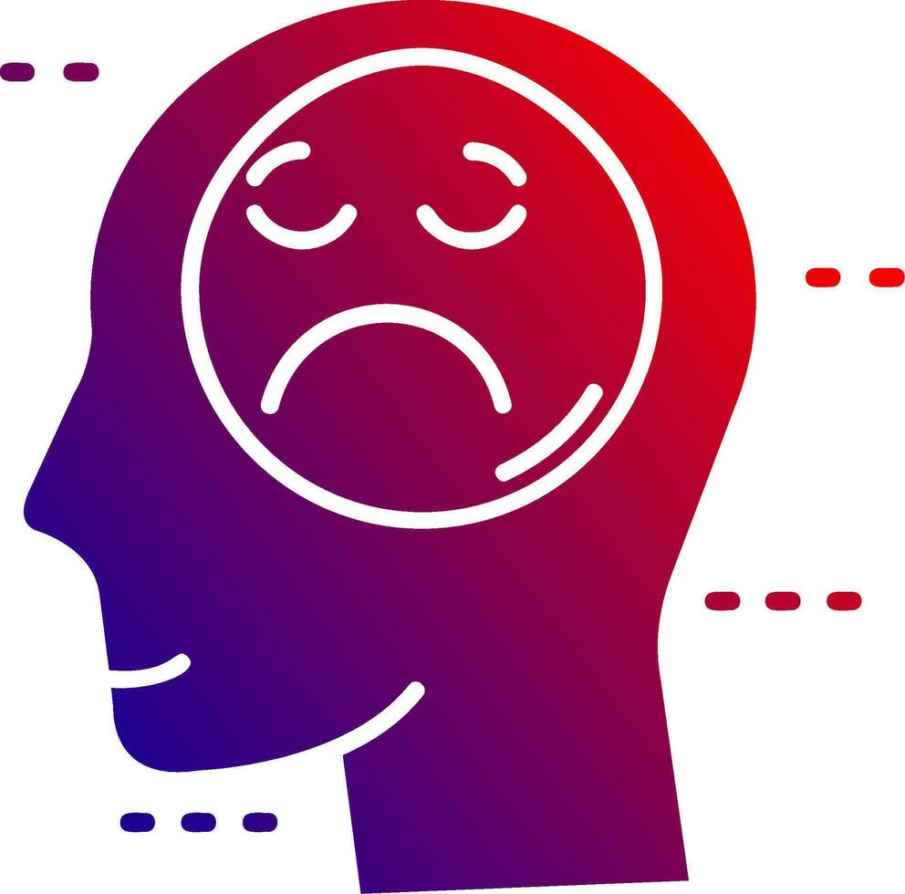 Sadness Solid Gradient Icon vector