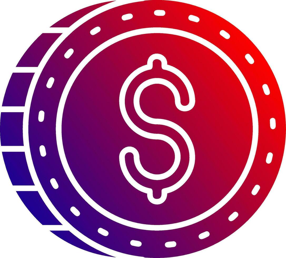 Dollar Solid Gradient Icon vector