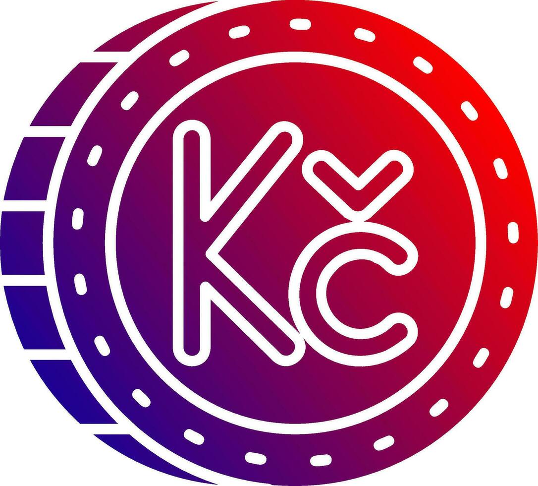 Koruna Solid Gradient Icon vector