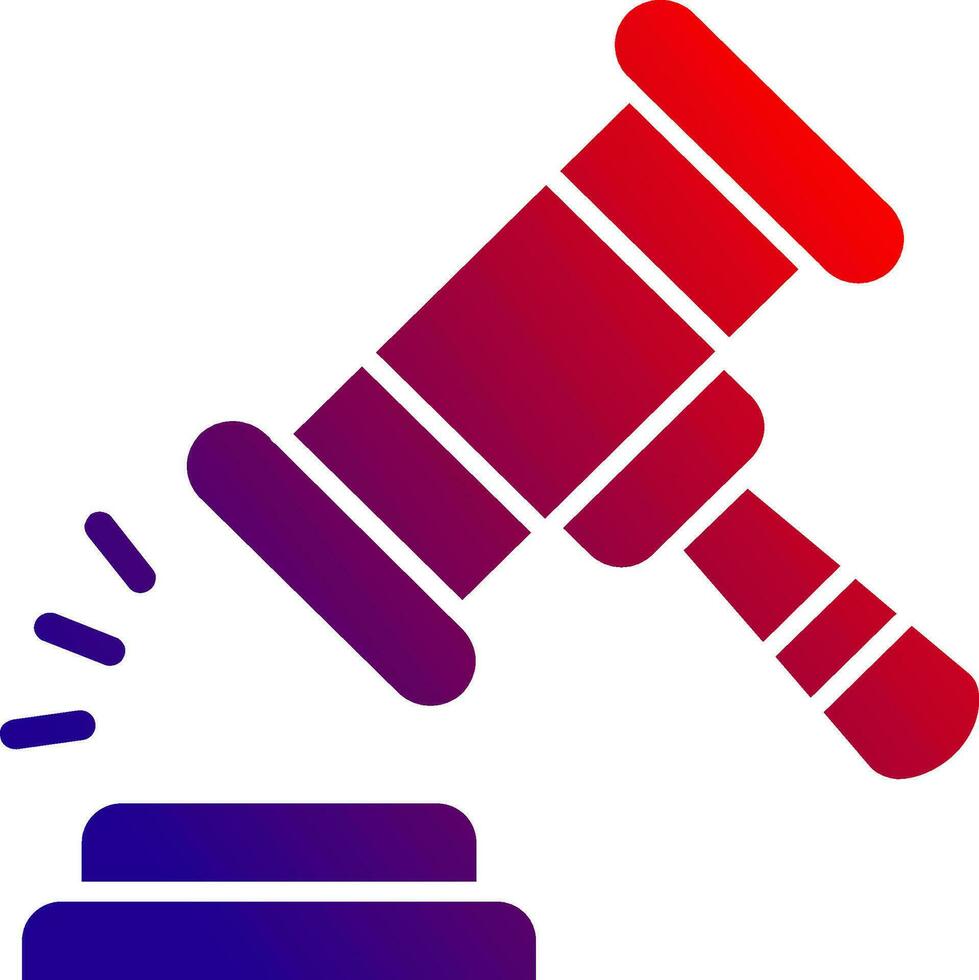 Gavel Solid Gradient Icon vector