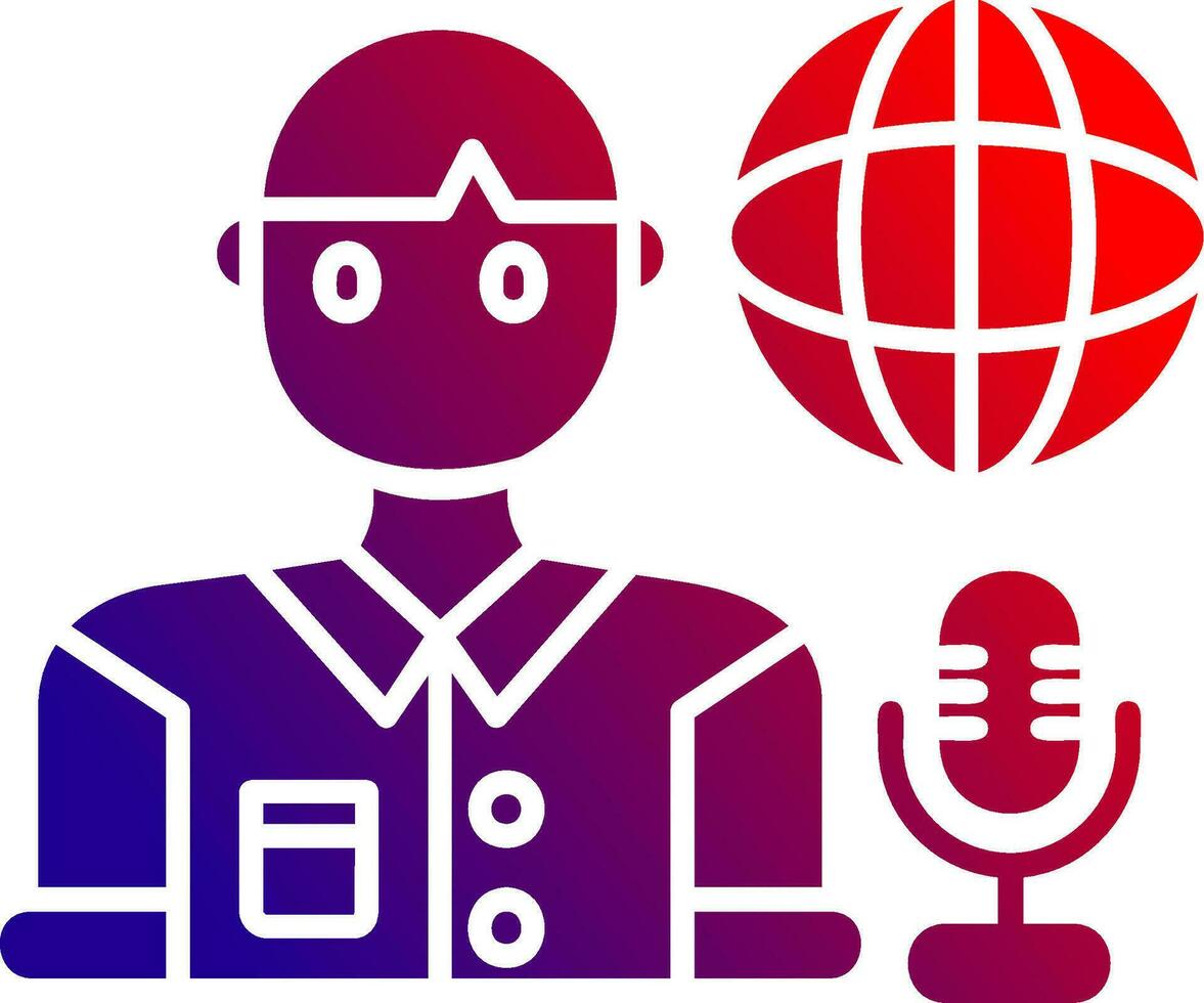 Broadcaster Solid Gradient Icon vector