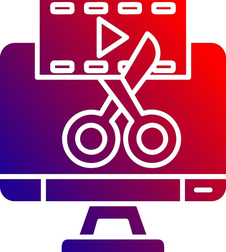 Video editor Solid Gradient Icon vector