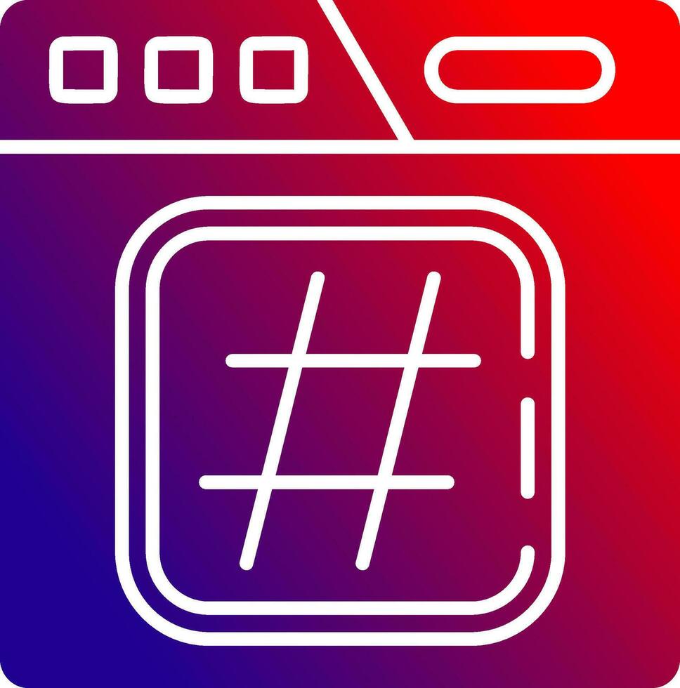 hashtag sólido degradado icono vector