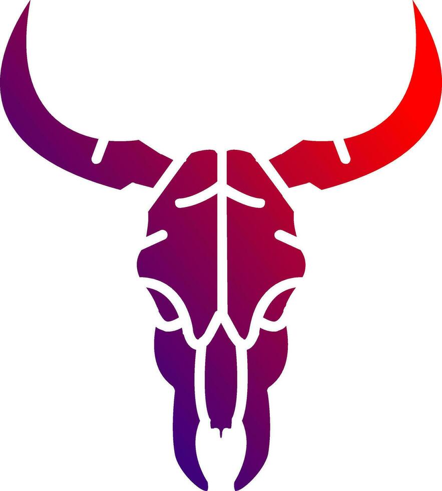 Bull skull Solid Gradient Icon vector