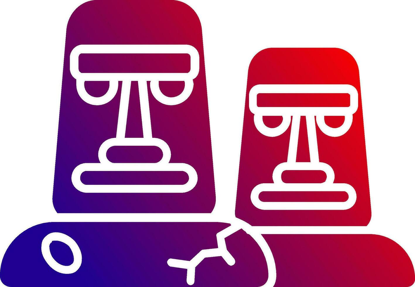 Moai Solid Gradient Icon vector