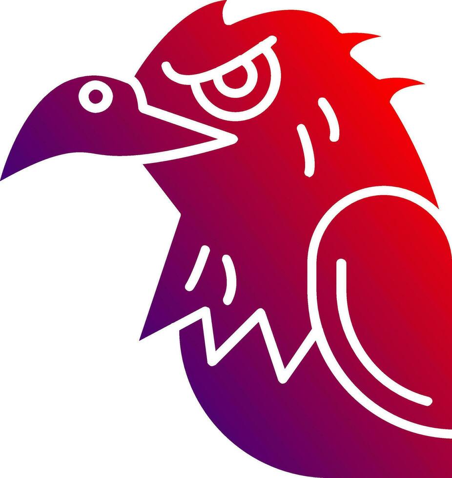 águila sólido degradado icono vector