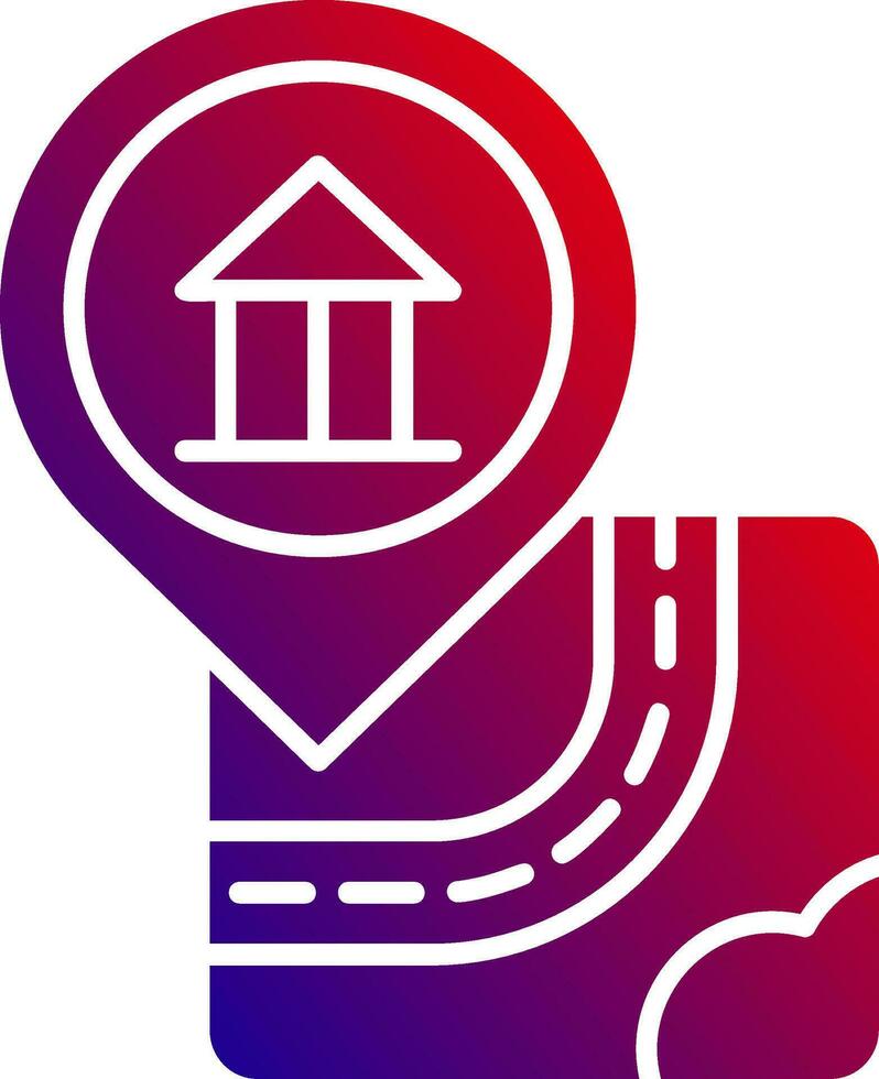 Bank Solid Gradient Icon vector