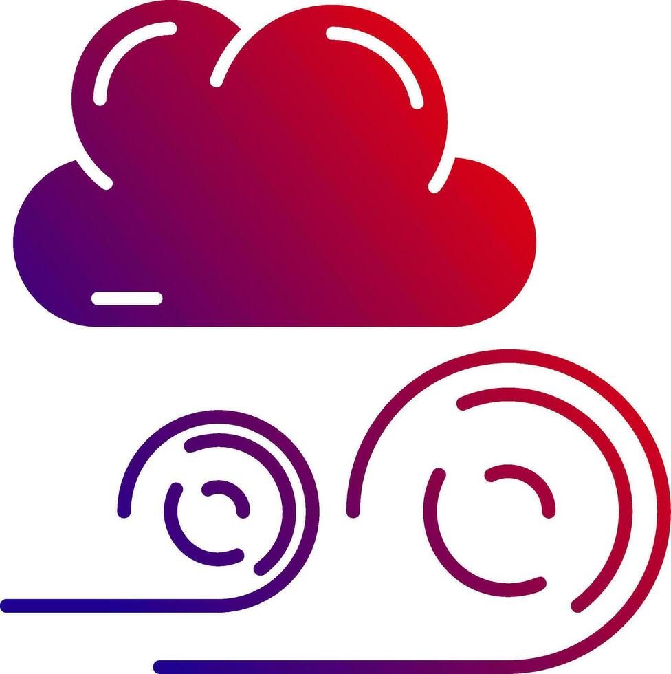 Windy Solid Gradient Icon vector