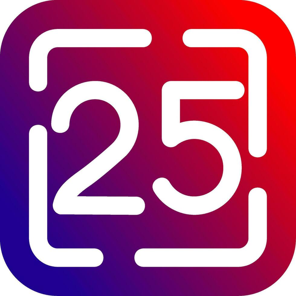 Twenty Five Solid Gradient Icon vector