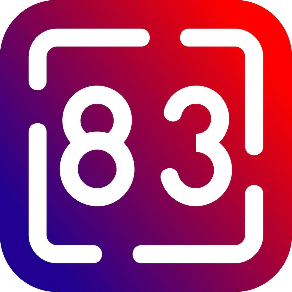 Eighty Three Solid Gradient Icon vector