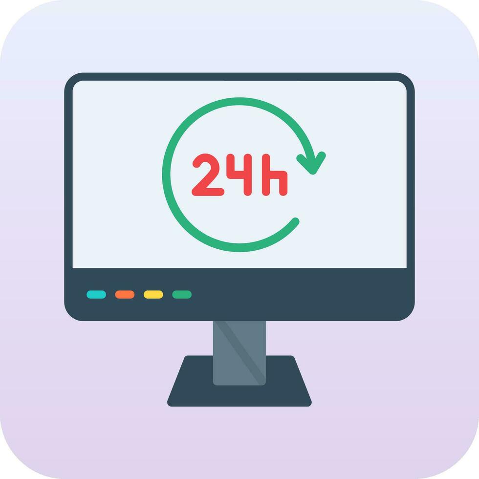 Icono de vector de 24 horas