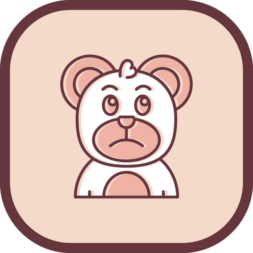 Sad Line filled sliped Icon vector