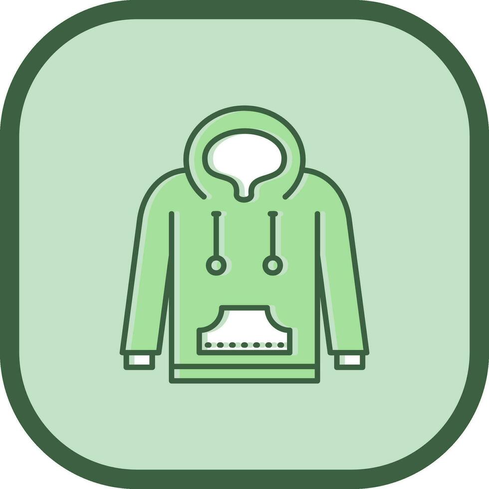 Hoodie Line filled sliped Icon vector