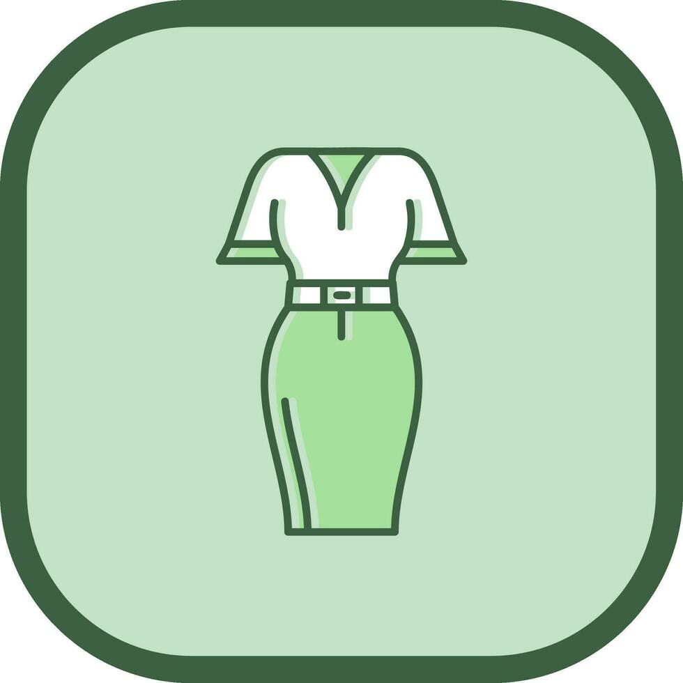 Mini dress Line filled sliped Icon vector