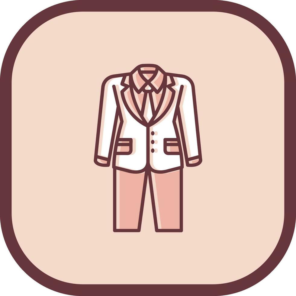 Suit Line filled sliped Icon vector