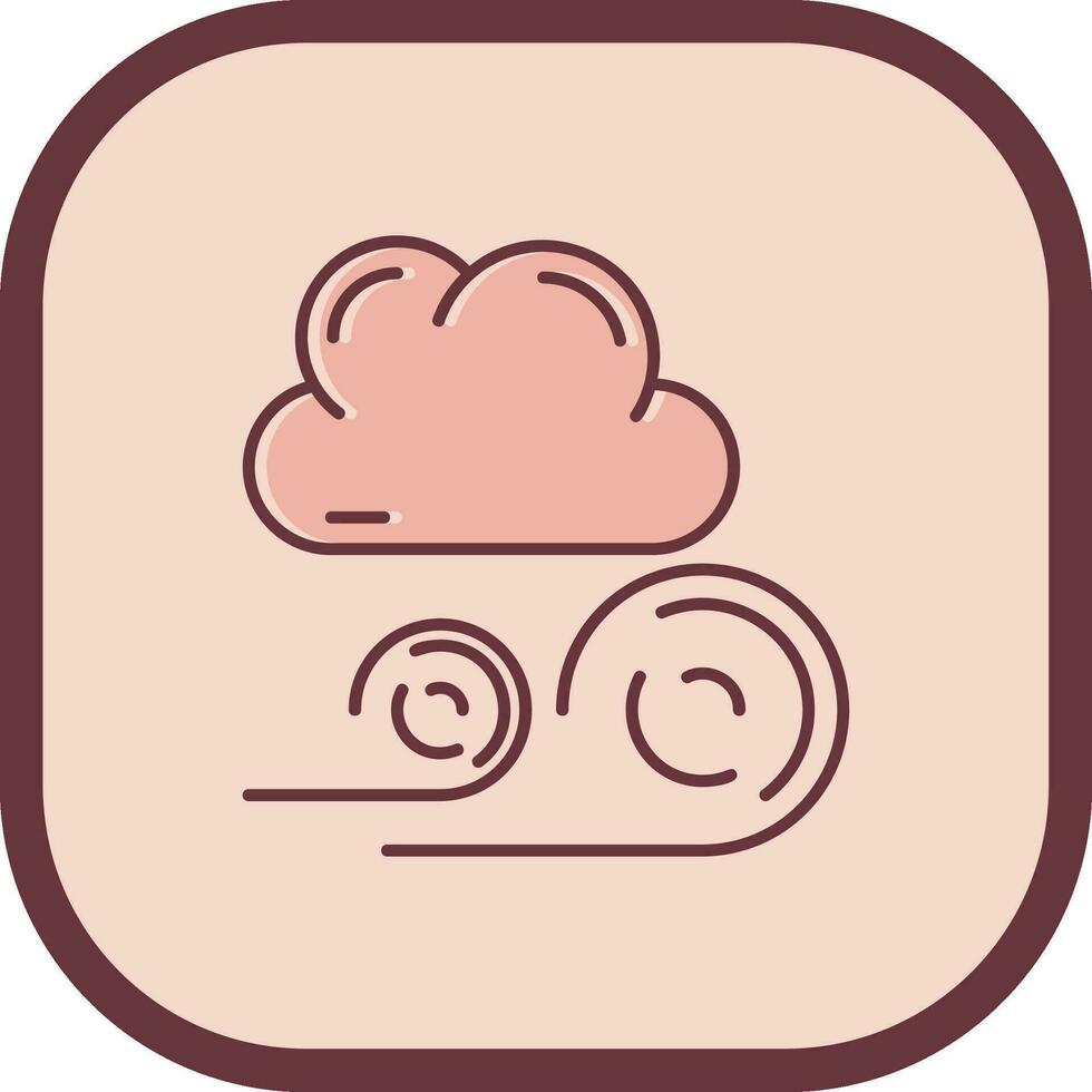 Windy Line filled sliped Icon vector