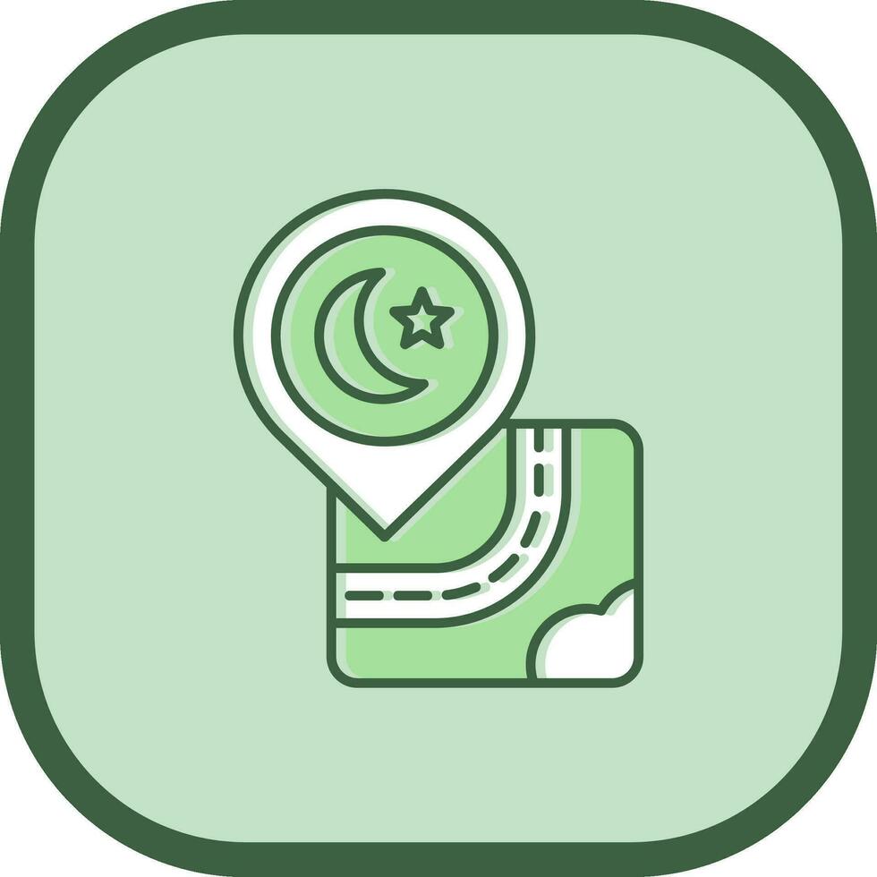 Mosque Line filled sliped Icon vector