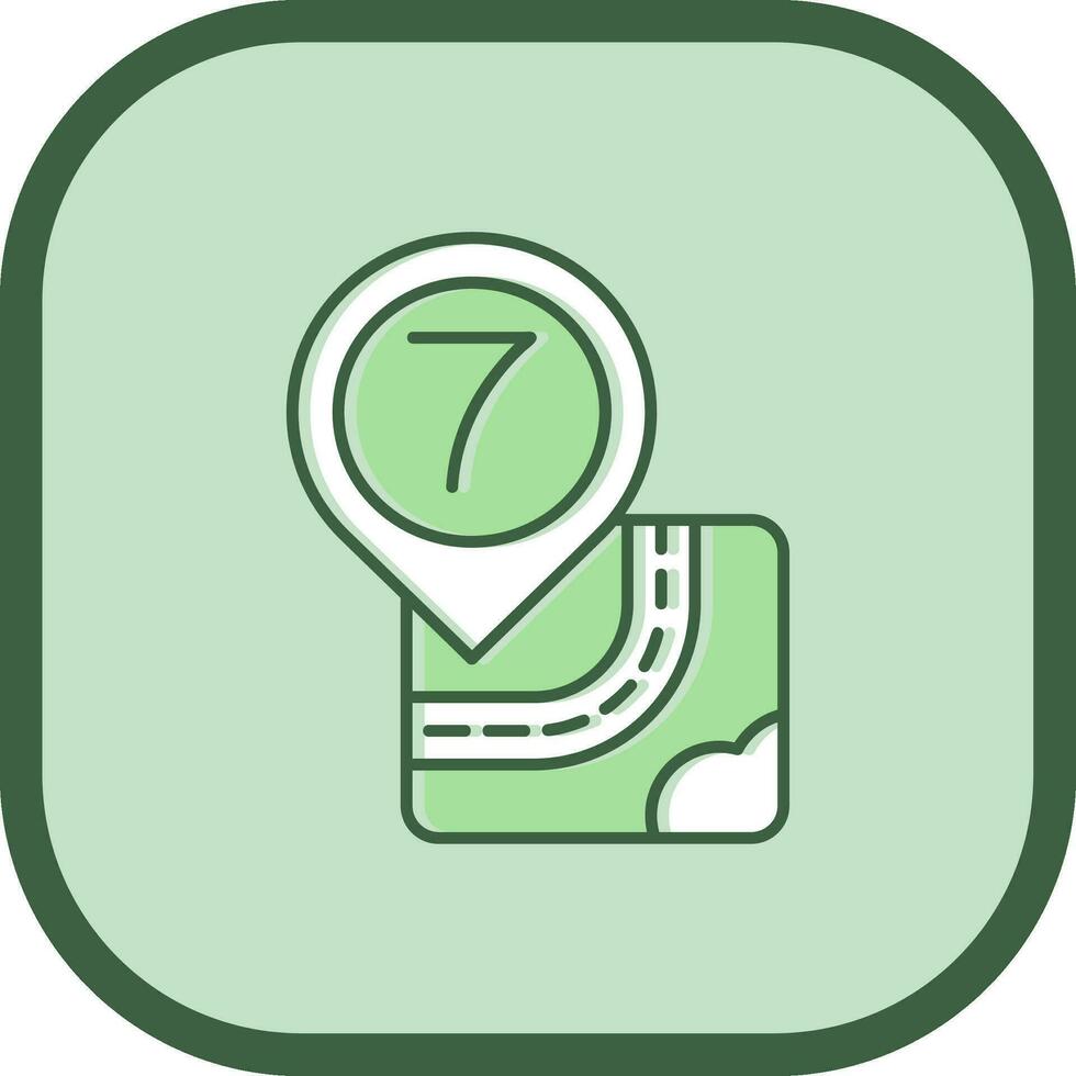 Seven Line filled sliped Icon vector