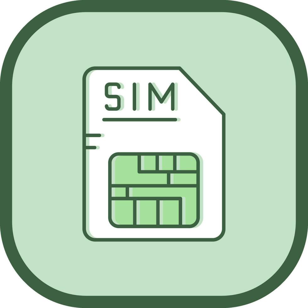 Sim Line filled sliped Icon vector