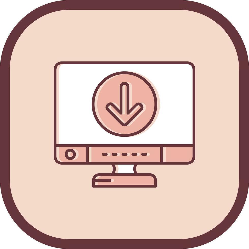 Down Line filled sliped Icon vector