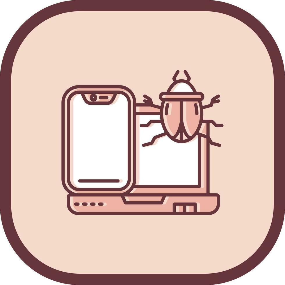 Bug Line filled sliped Icon vector