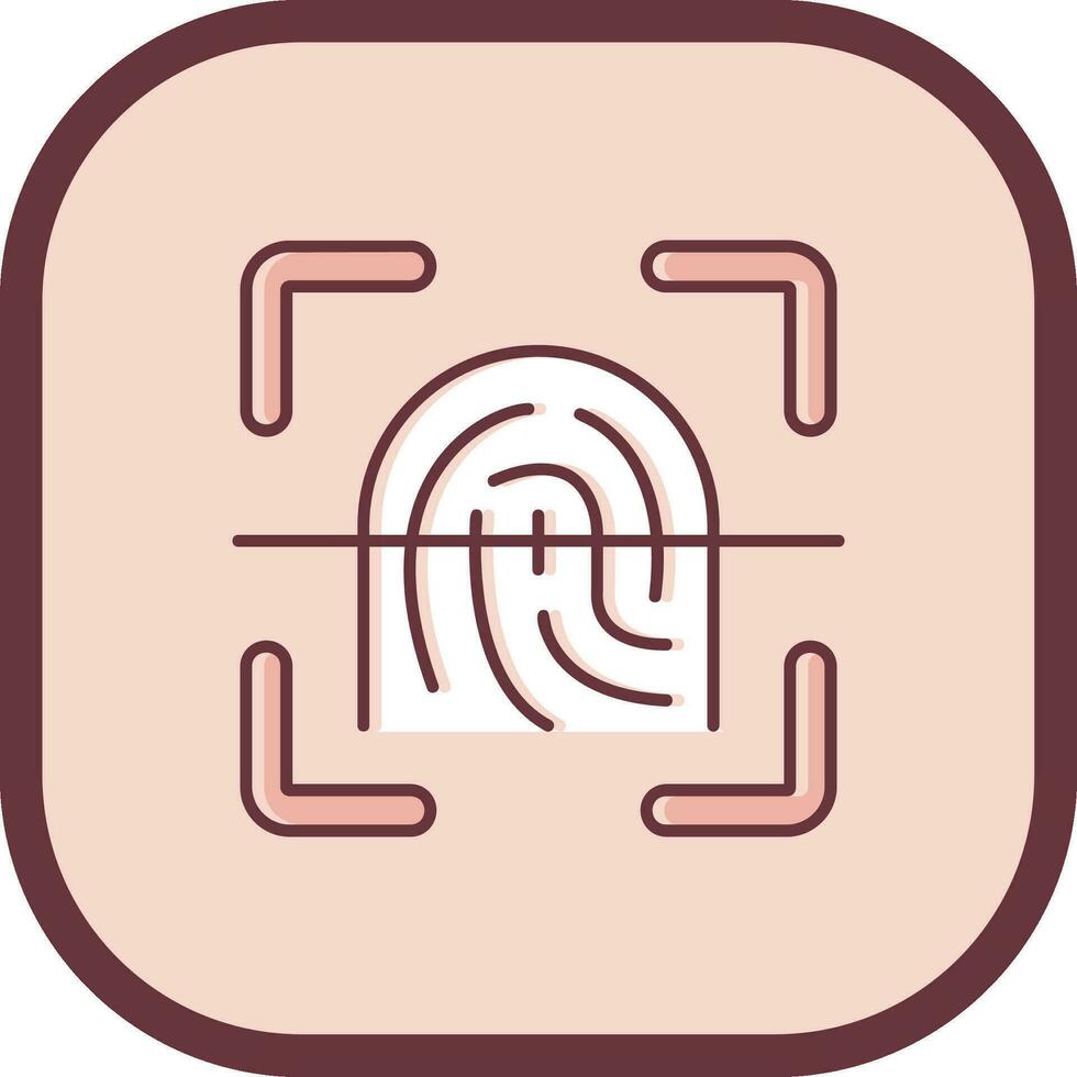 Finger print Line filled sliped Icon vector