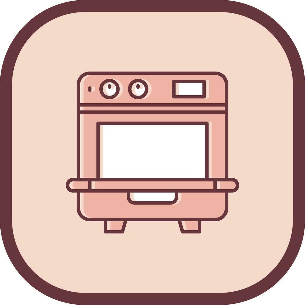 Dishwasher Line filled sliped Icon vector