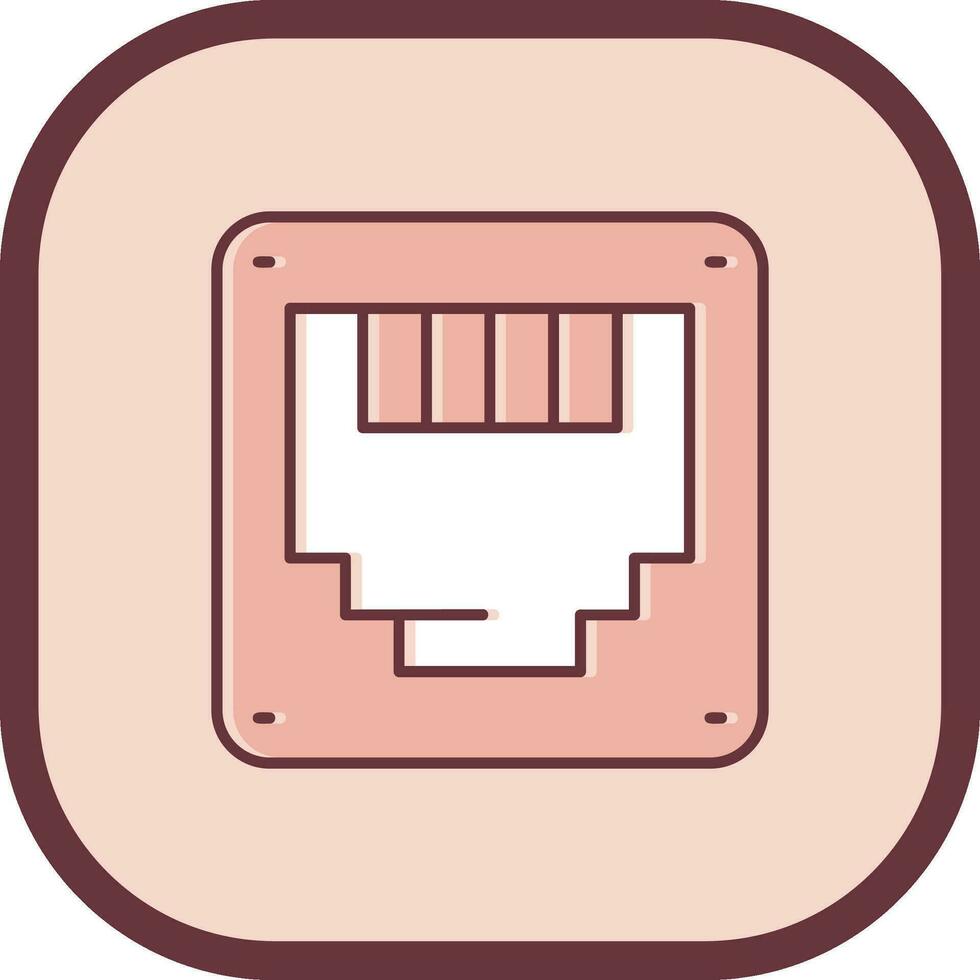 Ethernet Line filled sliped Icon vector