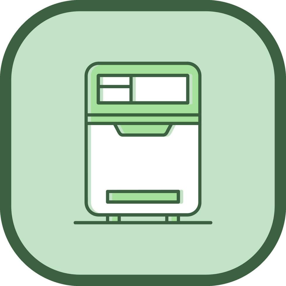 refrigerador línea lleno resbaló icono vector