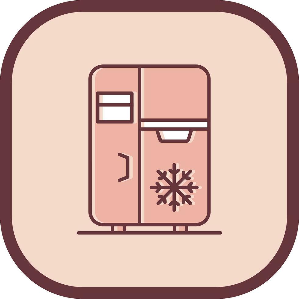 Refrigerator Line filled sliped Icon vector
