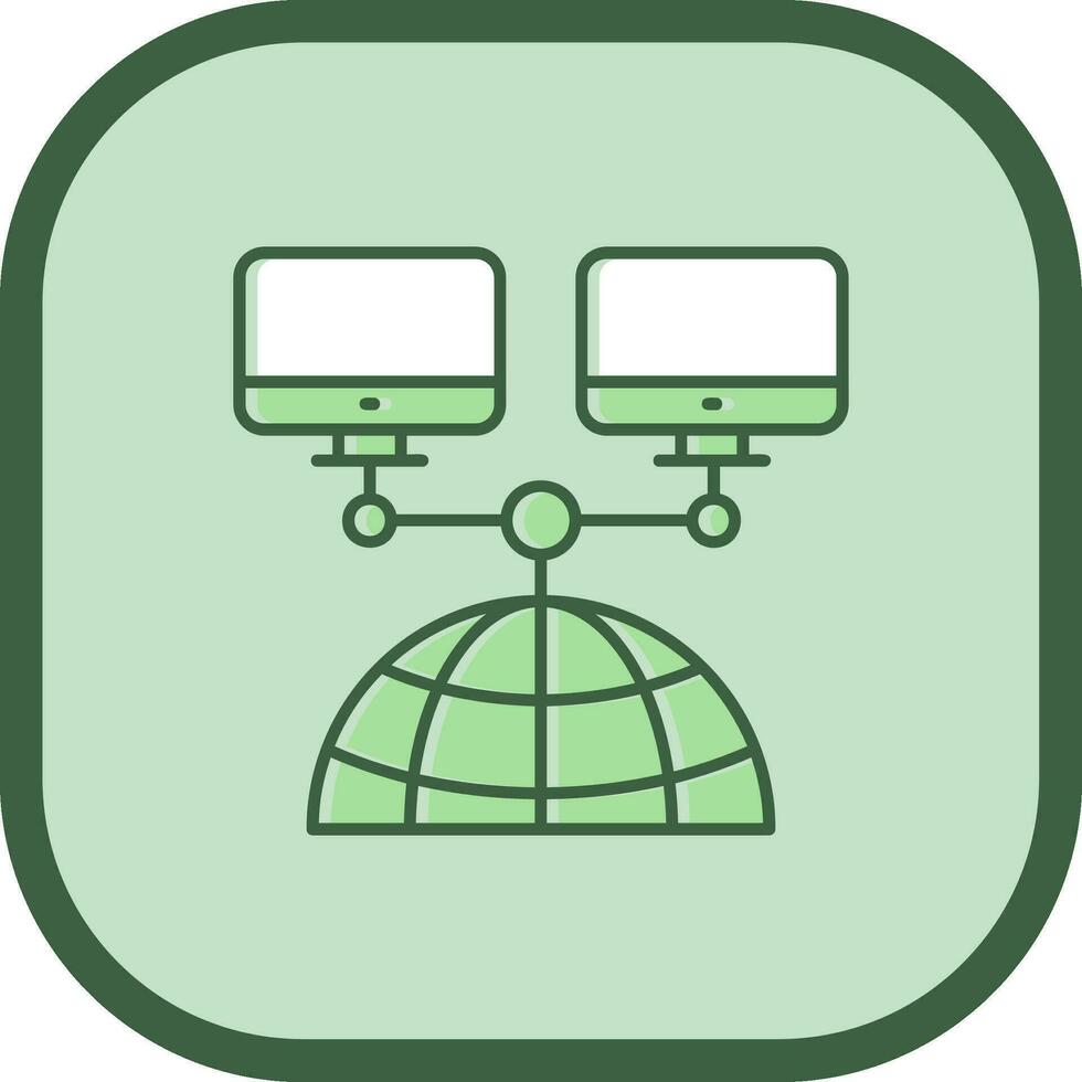 Network Line filled sliped Icon vector