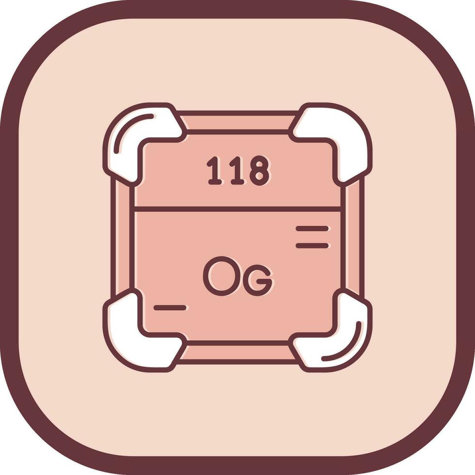 Oganesson Line filled sliped Icon vector