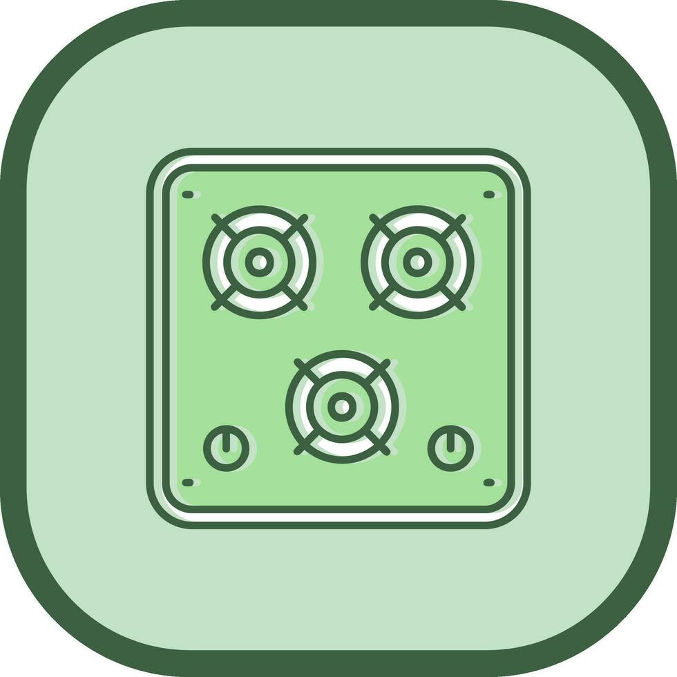 Stove Line filled sliped Icon vector