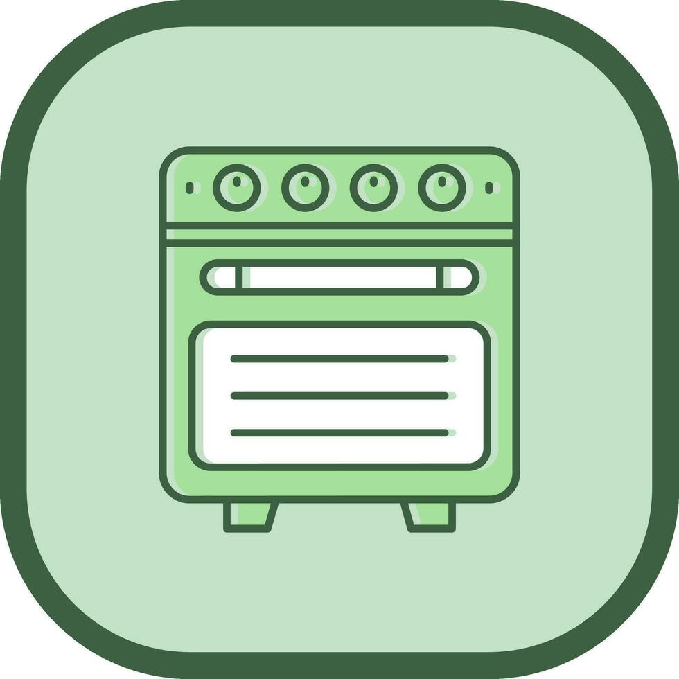 Oven Line filled sliped Icon vector