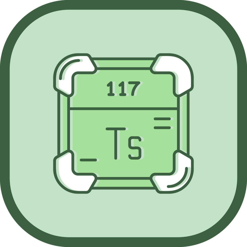 Tennessine Line filled sliped Icon vector