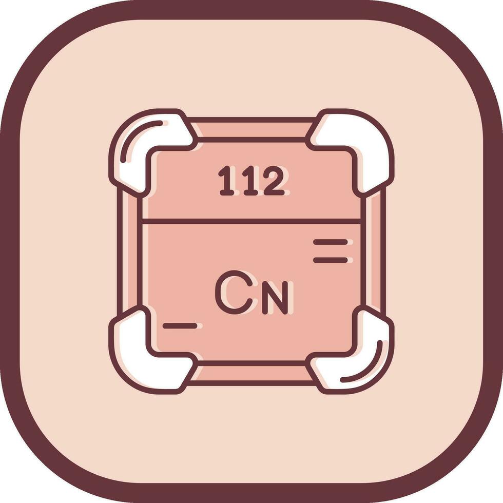 Copernicium Line filled sliped Icon vector