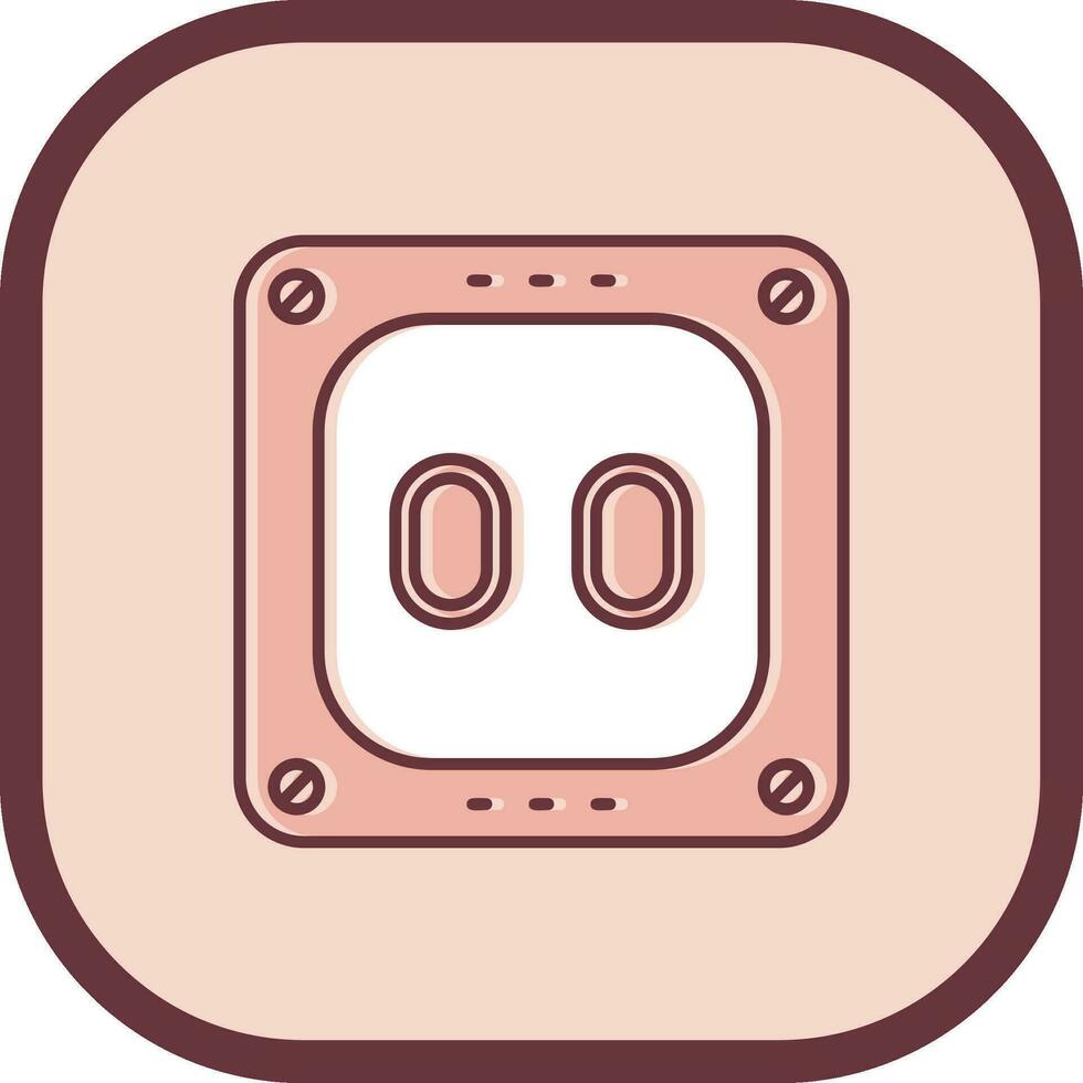 Socket Line filled sliped Icon vector